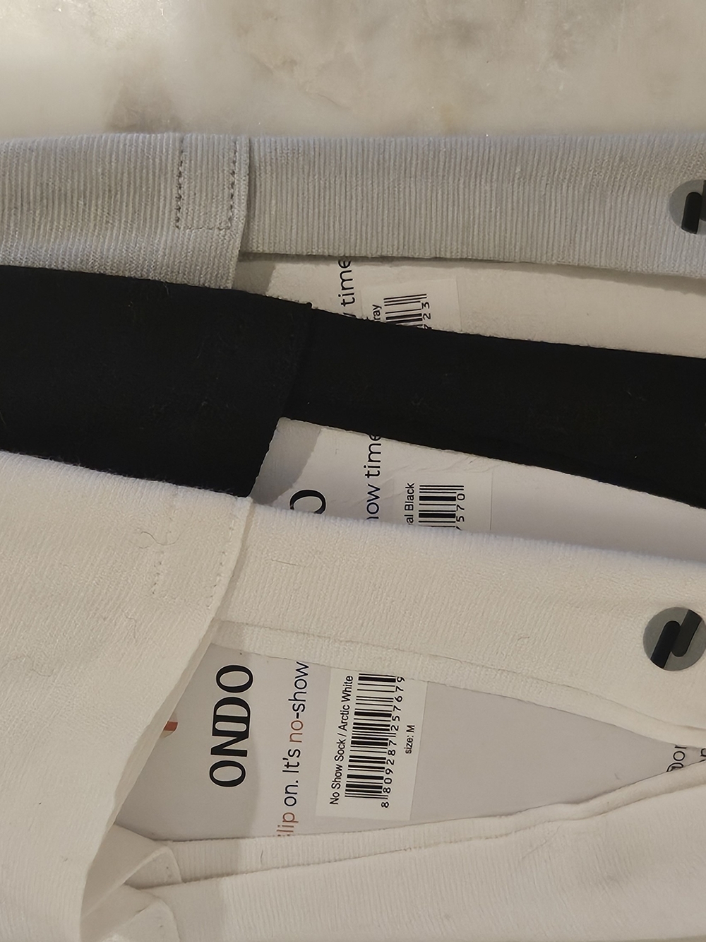 ONDO No-Show Sock Trio - Black, Gray, White NWT - Picture 15 of 16